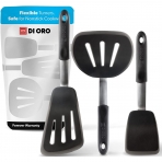 di Oro Living Chef Serisi Silikon Spatula Seti (3 Para, Siyah)