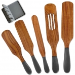 Utensil Set Tahta Mutfak Gereleri Seti (Kahverengi, 5 Para)