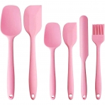 JUNHCZOY Silikon Spatula Seti (6 Para, Pembe)