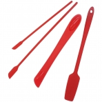 LAM Silikon Mini Spatula Seti(4 Para, Krmz)