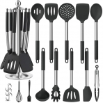 EAGMAK Silikon Spatula Set (14 Para) (Siyah)