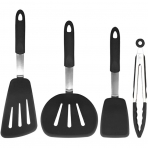 Cat Paw Chef Serisi 4 Para Silikon Spatula Set (Siyah)