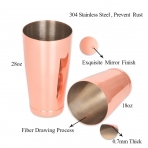 Barfame Paslanmaz elik Rose Gold Kokteyl Shaker