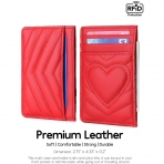 AUNER LEATHER RFID Korumal Erkek Deri Kartlk (Krmz)