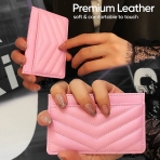 AUNER LEATHER RFID Korumal Kadn Deri Kartlk (Pembe)