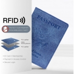 VIDIVICI RFID Korumal Kadn Deri Pasaportluk (Mavi)