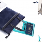 GDTK RFID Korumal Kadn Deri Pasaportluk (Sky Blue)