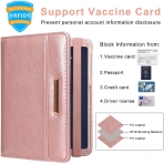 Caweet  RFID Korumal Kadn Deri Pasaportluk (Rose Gold)