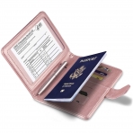 Anbelideb RFID Korumal Kadn Deri Pasaportluk (Rose Gold)