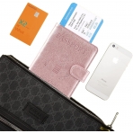 Anbelideb RFID Korumal Kadn Deri Pasaportluk (Rose Gold)