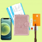 Anbelideb RFID Korumal Kadn Deri Pasaportluk (Rose Gold)