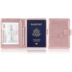 Anbelideb RFID Korumal Kadn Deri Pasaportluk (Rose Gold)