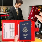 Uhitmi RFID Korumal Deri Pasaportluk (Krmz)