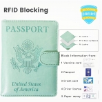 FocRelaxer RFID Korumal Kadn Deri Pasaportluk (Yeil)