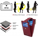 Seammer RFID Korumal Kadn Deri Czdan(Bordo)