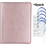 Guass RFID Korumal Kadn Deri Pasaportluk (Rose Gold)