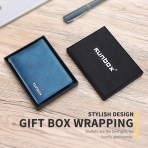 RUNBOX RFID Korumal Erkek Deri Kartlk (Mavi)