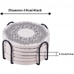 LUSHBRO Dekoratif Bardak Altl (Gri, 6 Adet)