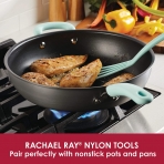 Rachael Ray Silikon Delikli Spatula Seti (2 Para, Mavi)