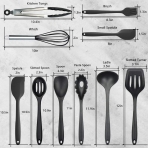 BenRich Silikon Mutfak Gereleri Seti (10 Para, Siyah)