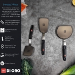 di Oro Living Designer Serisi Spatula Seti (3 Para, Siyah)