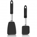 GEEKHOM Silikon Spatula Seti(2 Para, Siyah)