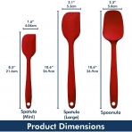 Atashojoe Silikon Spatula Seti(3 Para, Krmz)