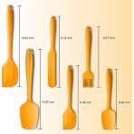 CANWELL Silikon Spatula Seti (6 Para, Turuncu)