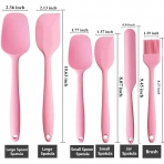 JUNHCZOY Silikon Spatula Seti (6 Para, Pembe)