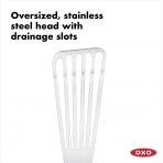 OXO Paslanmaz elik Delikli Spatula(Siyah/Gm)