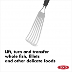 OXO Paslanmaz elik Delikli Spatula(Siyah/Gm)