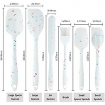 Beeptrum Silikon Mutfak Gereleri Seti(6 Para, Beyaz Desenli)