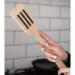 ECOSALL Tahta Delikli Servis Spatulas(Kahverengi)