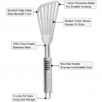 YK GDYORKITCHEN Paslanmaz elik Delikli Spatula(Gri, 2 Para)