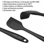 Attom Tech Home Silikon Spatula Seti(4 Para, Siyah)