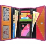 LB Leather Book LW-1807 RFID Kadn Deri Czdan(ok Renkli)