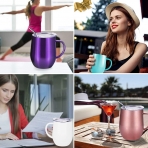 Wine Tumbler with lid and straw and Handle, FUNCUBE