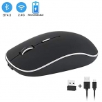 ISMARTEN Bluetooth and 2.4GHz Rechargeable Wireless Mouse