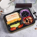 Bento Box 2 Blmeli Beslenme Kutusu (Yeil)