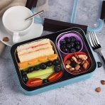 Bento Box 2 Blmeli Beslenme Kutusu (Mavi)