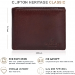 Clifton Heritage RFID Engellemeli Erkek Czdan (Koyu Kahve)