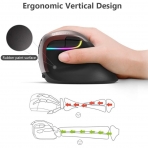 DELUX Bluetooth Vertical Ergonomik Mouse (Siyah)