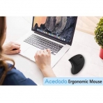 Acedada Bluetooth Vertical Ergonomik Mouse (Siyah)