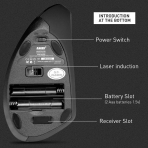 AIOMEST Bluetooth Dikey Ergonomik Mouse (Siyah)