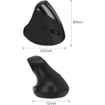 HaetFire Bluetooth Dikey Ergonomik Mouse (Siyah)