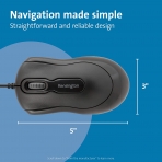 Kensington Kablolu Ergonomik Mouse (Siyah)