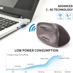 Zienstar Rechargeable Wireless Vertical Mouse (2400DPI)(Gri)