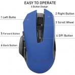 Hsmienk Wireless Ergonomik Mouse (Mavi)