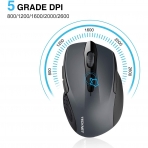 TECKNET Wireless Ergonomik Mouse (2600 DPI)(Gri)