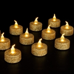 Homemory 12 Adet Altn Simli Led Tealight Mum